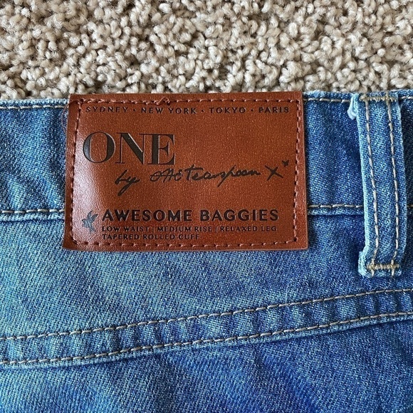 One x One Teaspoon Awesome Baggies Jeans Relaxed Leg Sz 31 Distressed - Picture 6 of 11